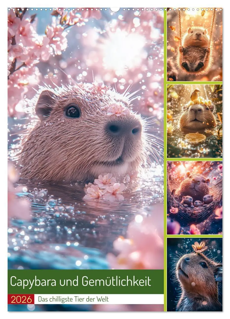 Cover: 9783457801093 | Capybara und Gemütlichkeit (Wandkalender 2026 DIN A2 hoch),...